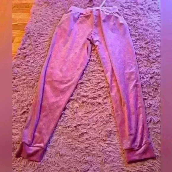 NWOT Esmara Pink Velour NYC Print Comfy Cozy Casual Soft Track Pant Jogger SZ M - Picture 2 of 4